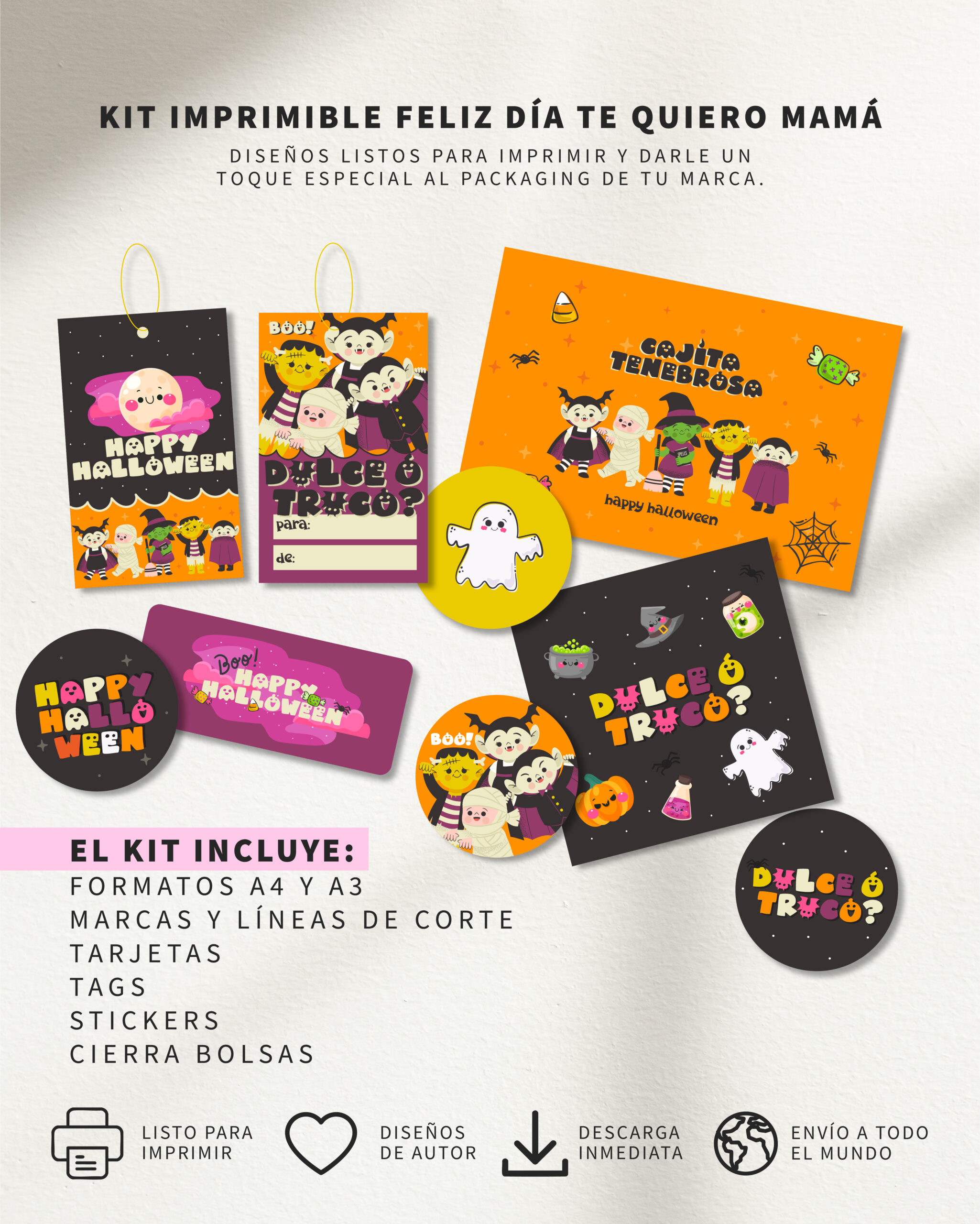 Imprimible Halloween Aterrador Monstruos - Imagen 3