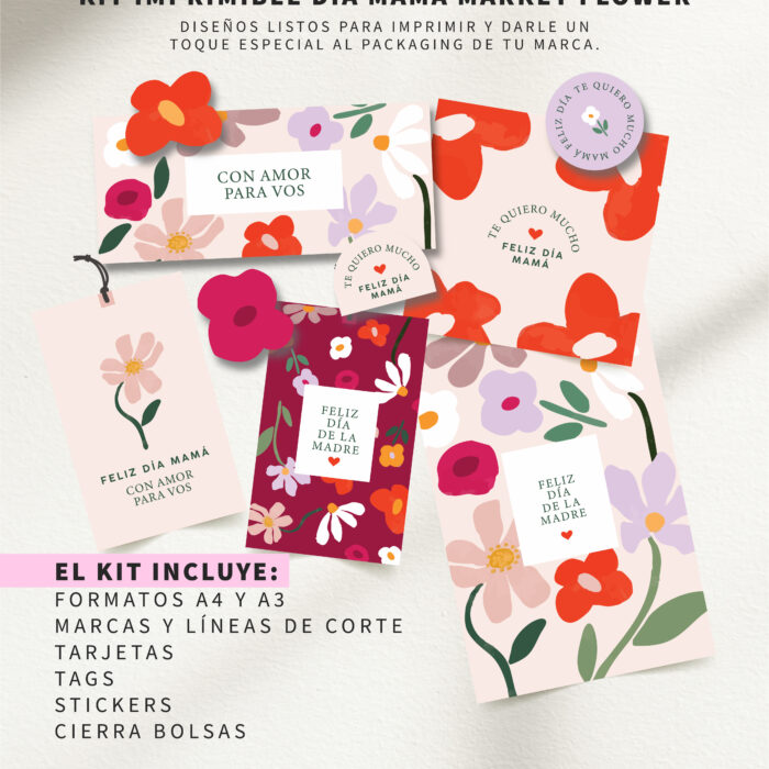 Imprimible Feliz día mamá MARKET FLOWER