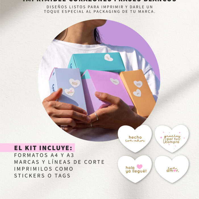 Corazones y Frases Blancos