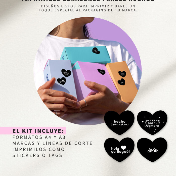 Corazones y Frases Negros